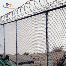 River sidewalk protection chain link fence construction